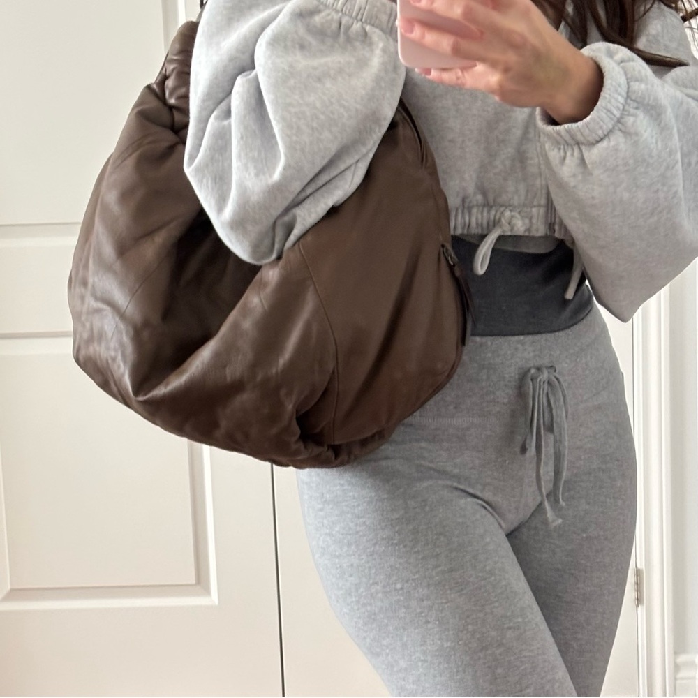 Buttery-soft brown leather Shoulder Bag
